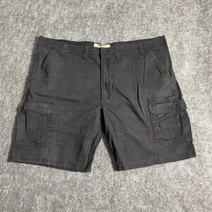 Wrangler Authentics Cargo Shorts Mens 46 Black Relaxed Fit Cotton Spandex
